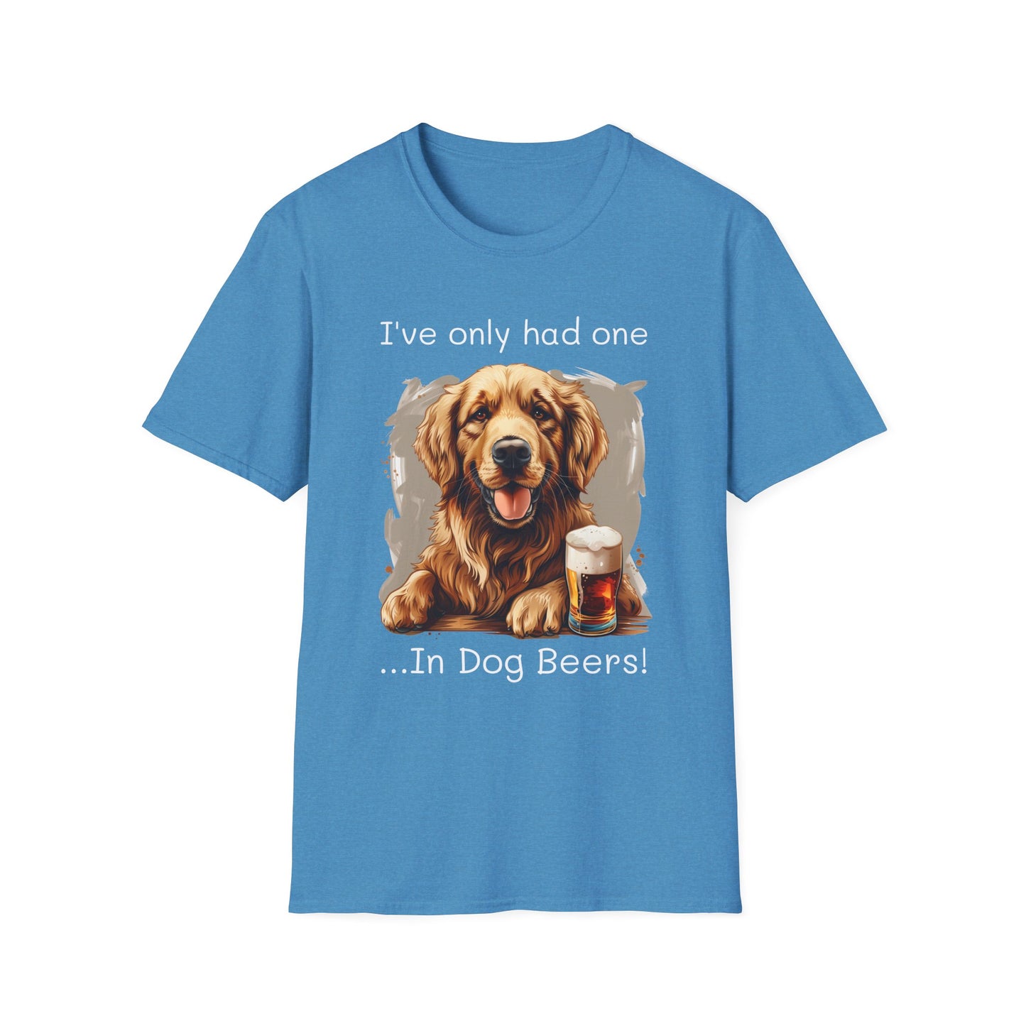 Funny Drinking shirt, Unisex Softstyle Shirt, Golden Retriever, One in Dog Beers