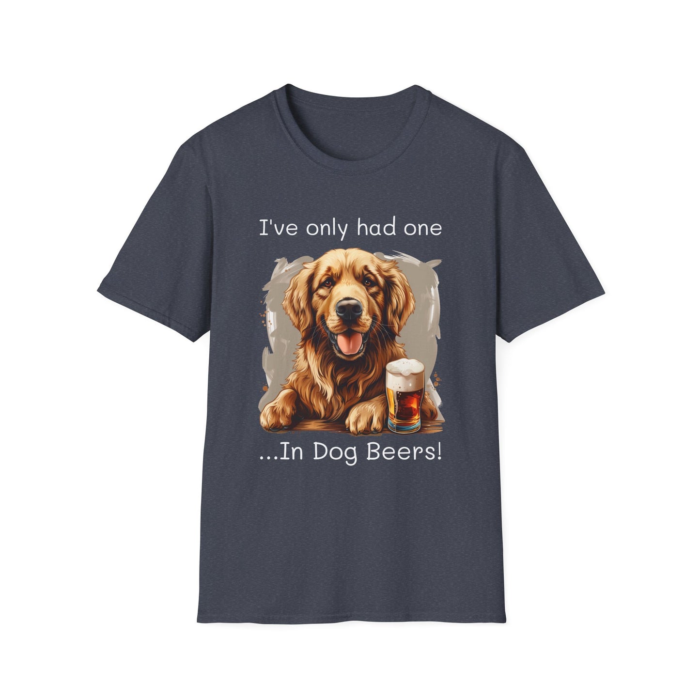 Funny Drinking shirt, Unisex Softstyle Shirt, Golden Retriever, One in Dog Beers