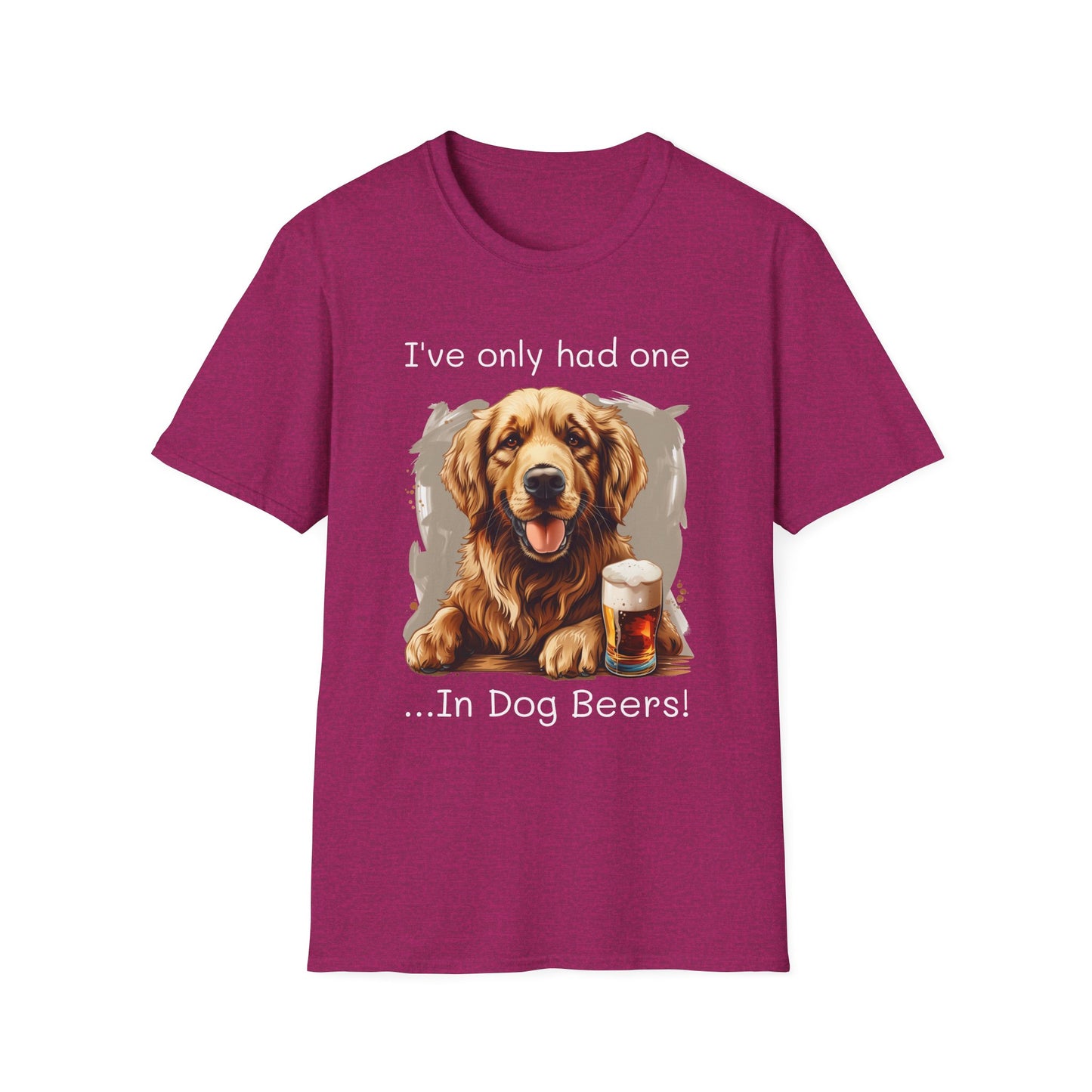 Funny Drinking shirt, Unisex Softstyle Shirt, Golden Retriever, One in Dog Beers