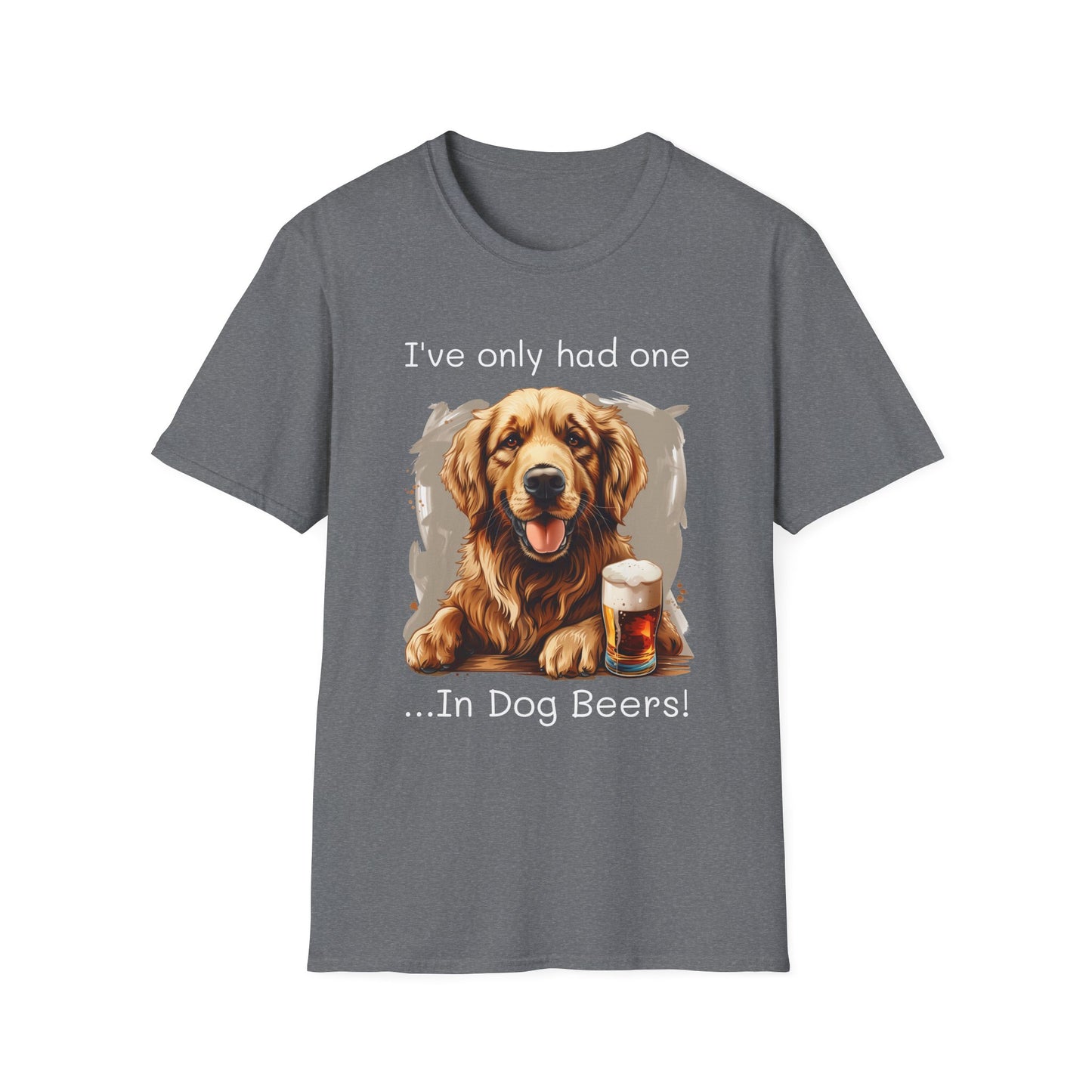 Funny Drinking shirt, Unisex Softstyle Shirt, Golden Retriever, One in Dog Beers