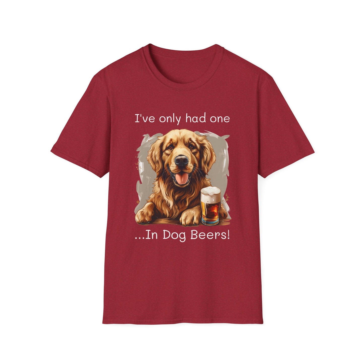 Funny Drinking shirt, Unisex Softstyle Shirt, Golden Retriever, One in Dog Beers