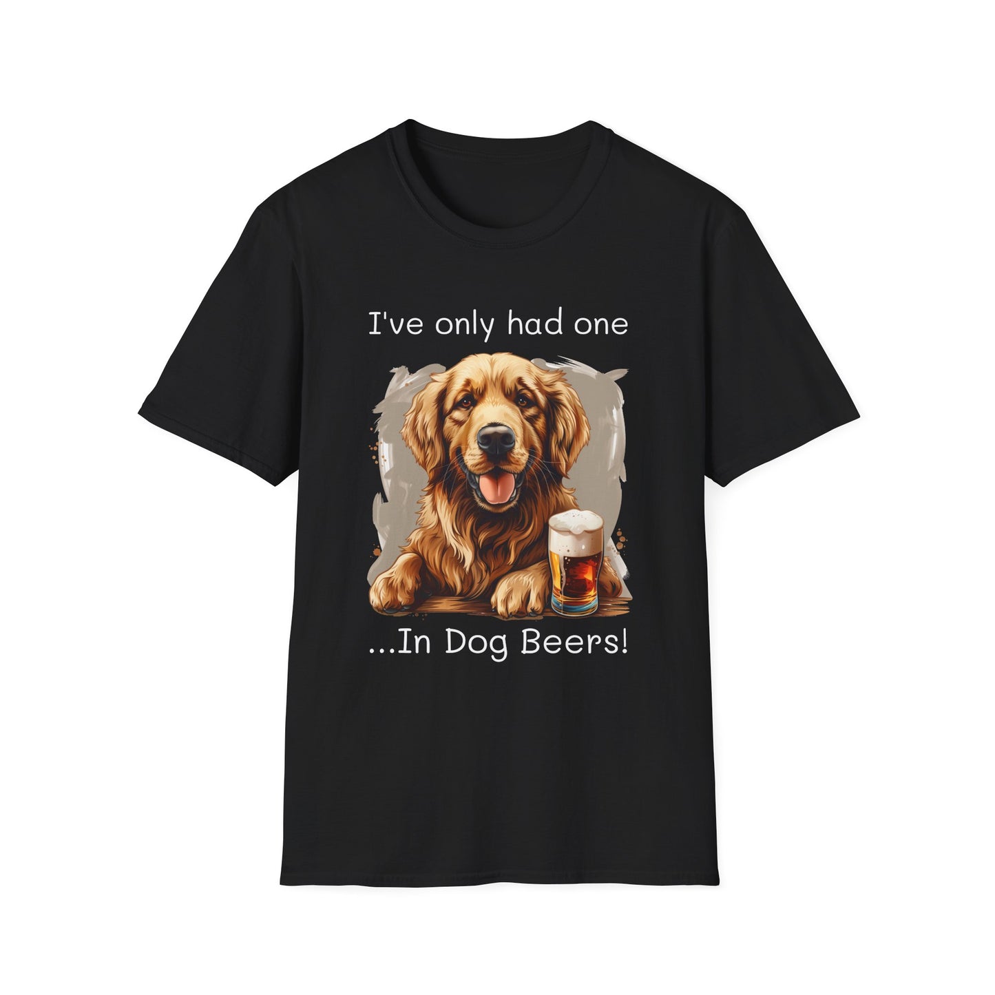 Funny Drinking shirt, Unisex Softstyle Shirt, Golden Retriever, One in Dog Beers