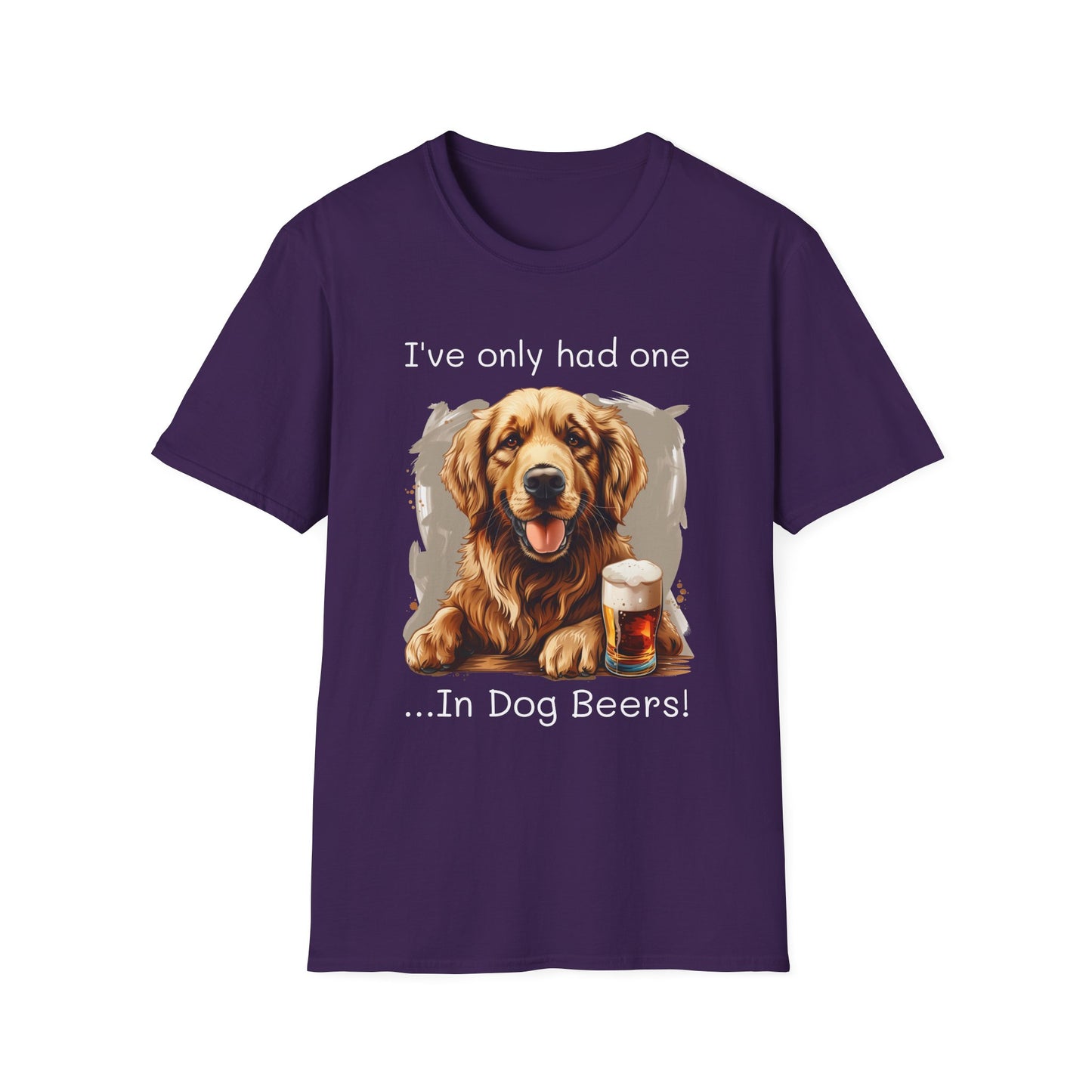 Funny Drinking shirt, Unisex Softstyle Shirt, Golden Retriever, One in Dog Beers
