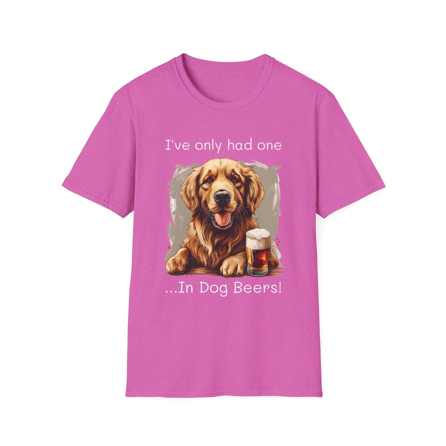 Funny Drinking shirt, Unisex Softstyle Shirt, Golden Retriever, One in Dog Beers
