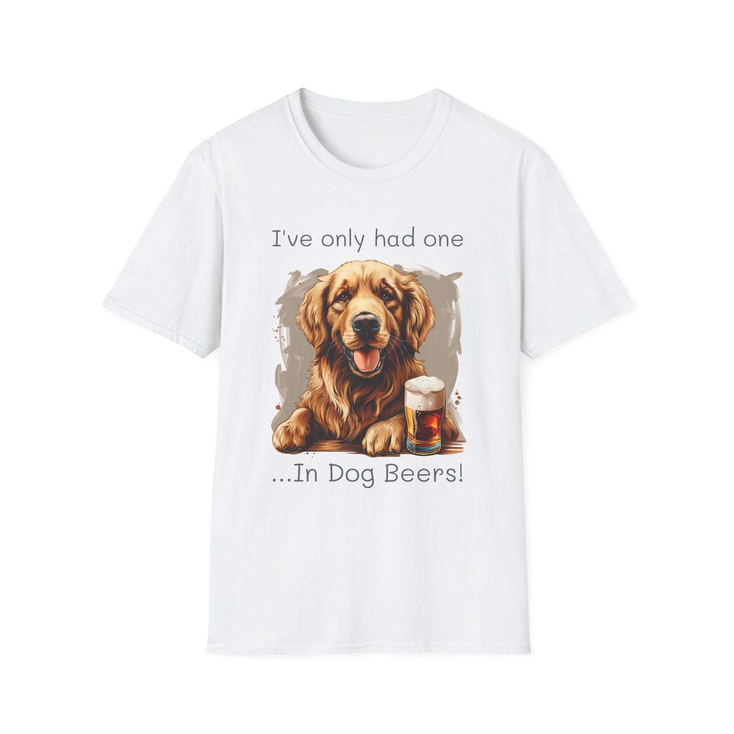 Funny Drinking shirt, Unisex Softstyle Shirt, Golden Retriever, One in Dog Beers