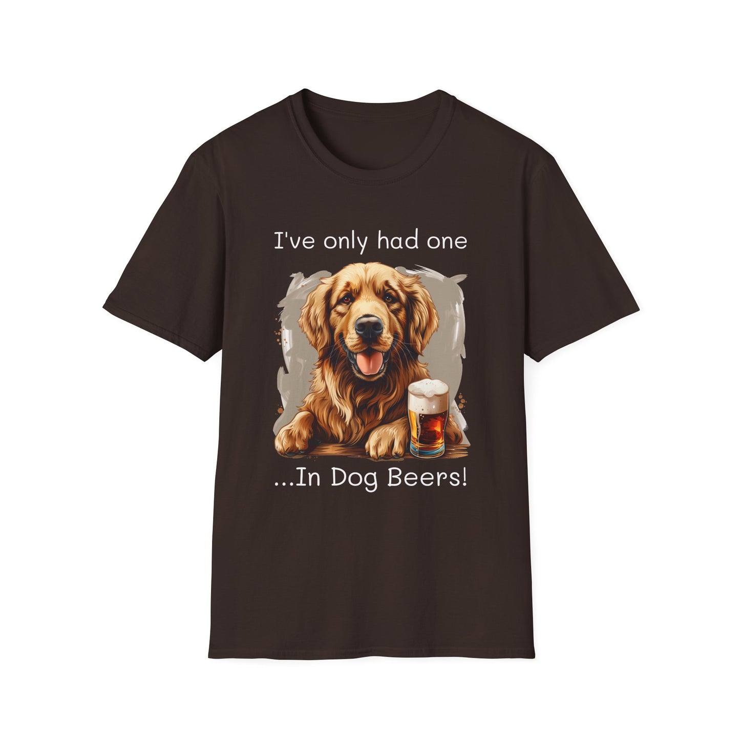 Funny Drinking shirt, Unisex Softstyle Shirt, Golden Retriever, One in Dog Beers