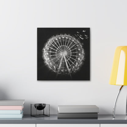 Dandelion, Canvas Art, Surrealism, Ferris Wheel, Canvas Wraps, Stretched, Cool Art, Abstract, Dandelion decoration, Ferris wheel decoration