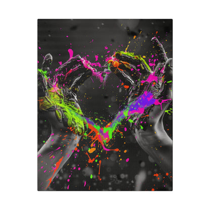 Heart in Hands Paint Splatter, Matte Canvas, Stretched, 0.75"