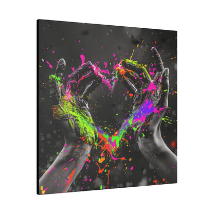 Heart in Hands Paint Splatter, Matte Canvas, Stretched, 0.75"