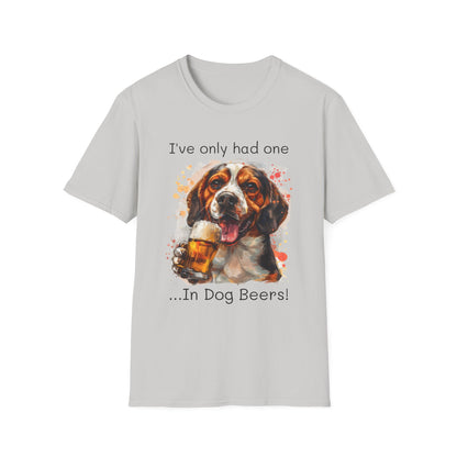 Funny Drinking shirt, Unisex Softstyle Shirt, Beagle, One in Dog Beers