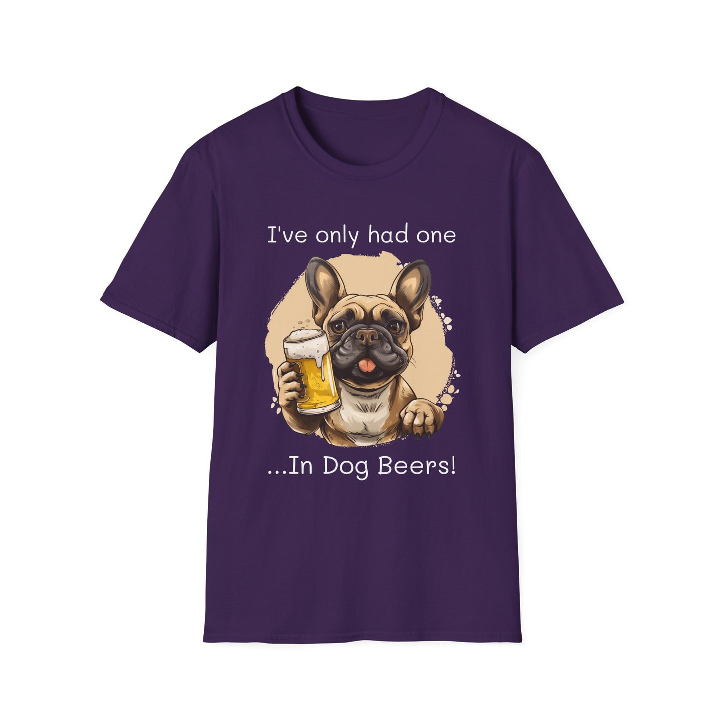 Funny Drinking shirt, Unisex Softstyle Shirt, Frechie, One in Dog Beers