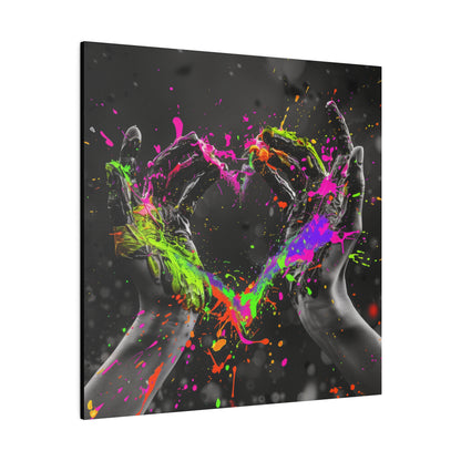 Heart in Hands Paint Splatter, Matte Canvas, Stretched, 0.75"