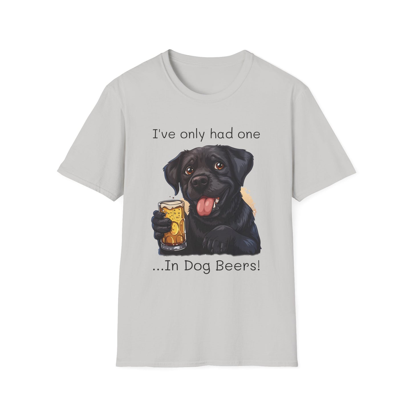 Funny Drinking shirt, Unisex Softstyle Shirt, Black Lab, One in Dog Beers