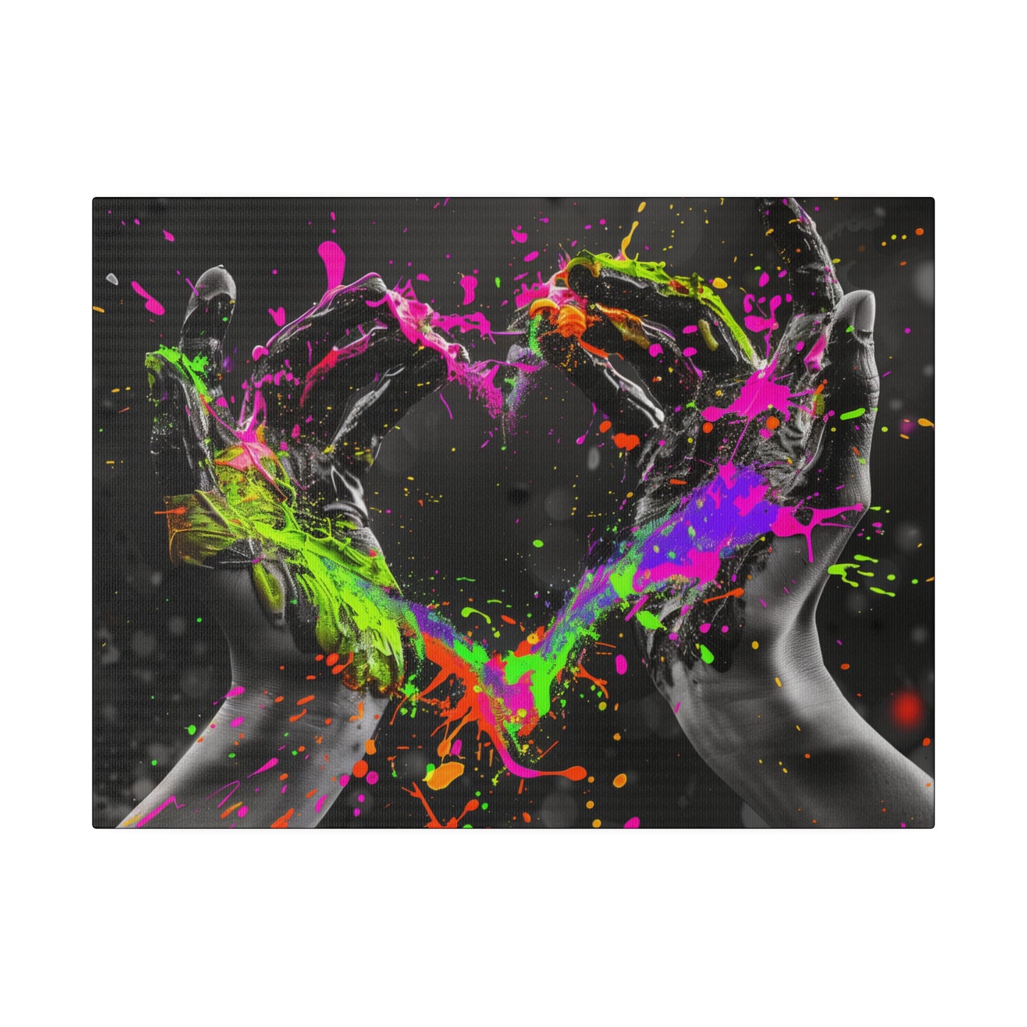 Heart in Hands Paint Splatter, Matte Canvas, Stretched, 0.75"