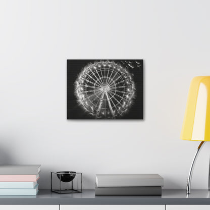 Dandelion, Canvas Art, Surrealism, Ferris Wheel, Canvas Wraps, Stretched, Cool Art, Abstract, Dandelion decoration, Ferris wheel decoration