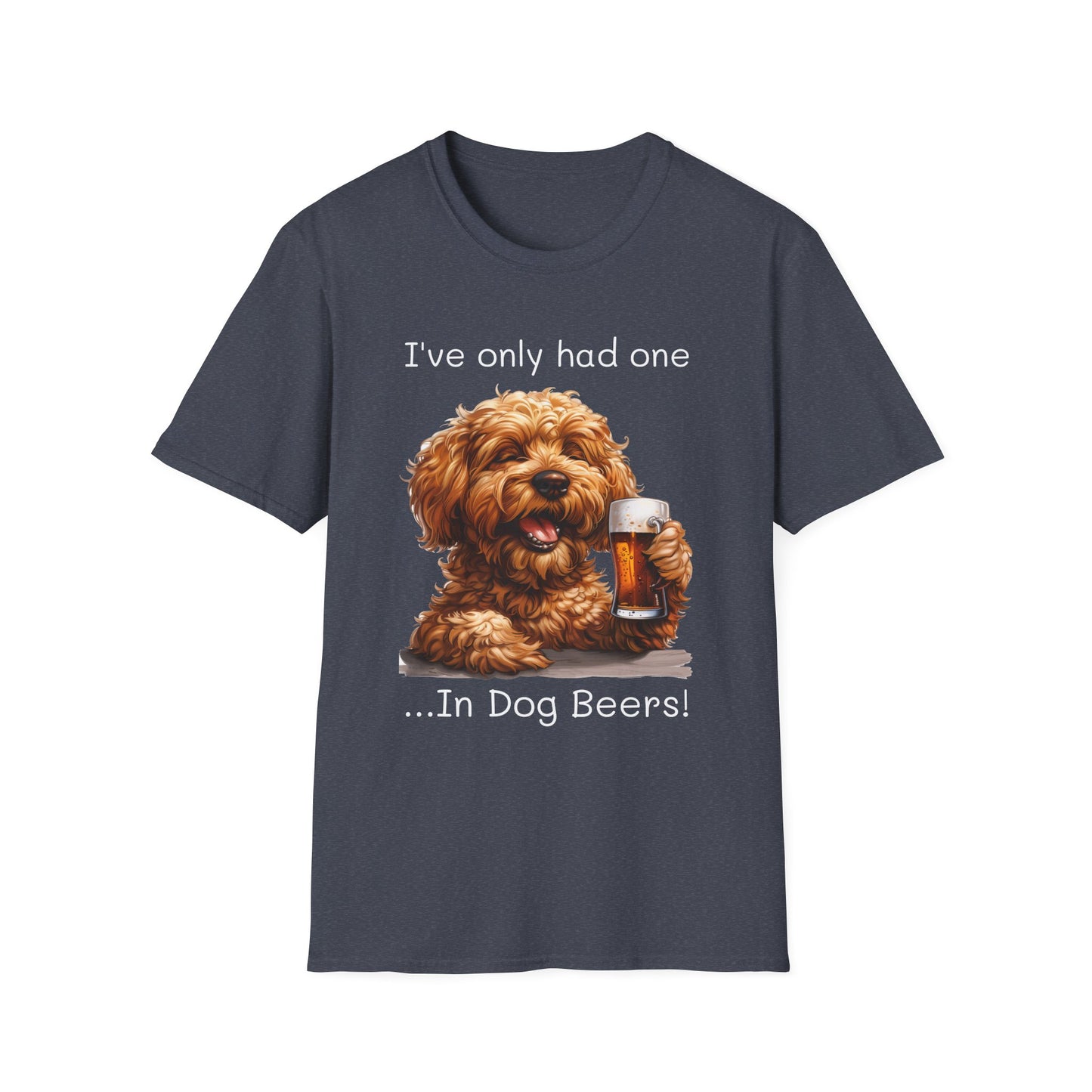 Funny Drinking shirt, Unisex Softstyle Shirt, Golden Doodle, One in Dog Beers