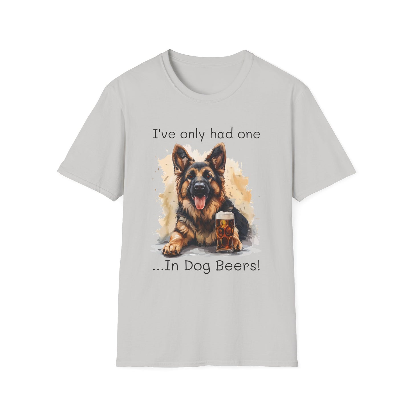 Funny Drinking shirt, Unisex Softstyle Shirt, German Shepard, One in Dog Beers