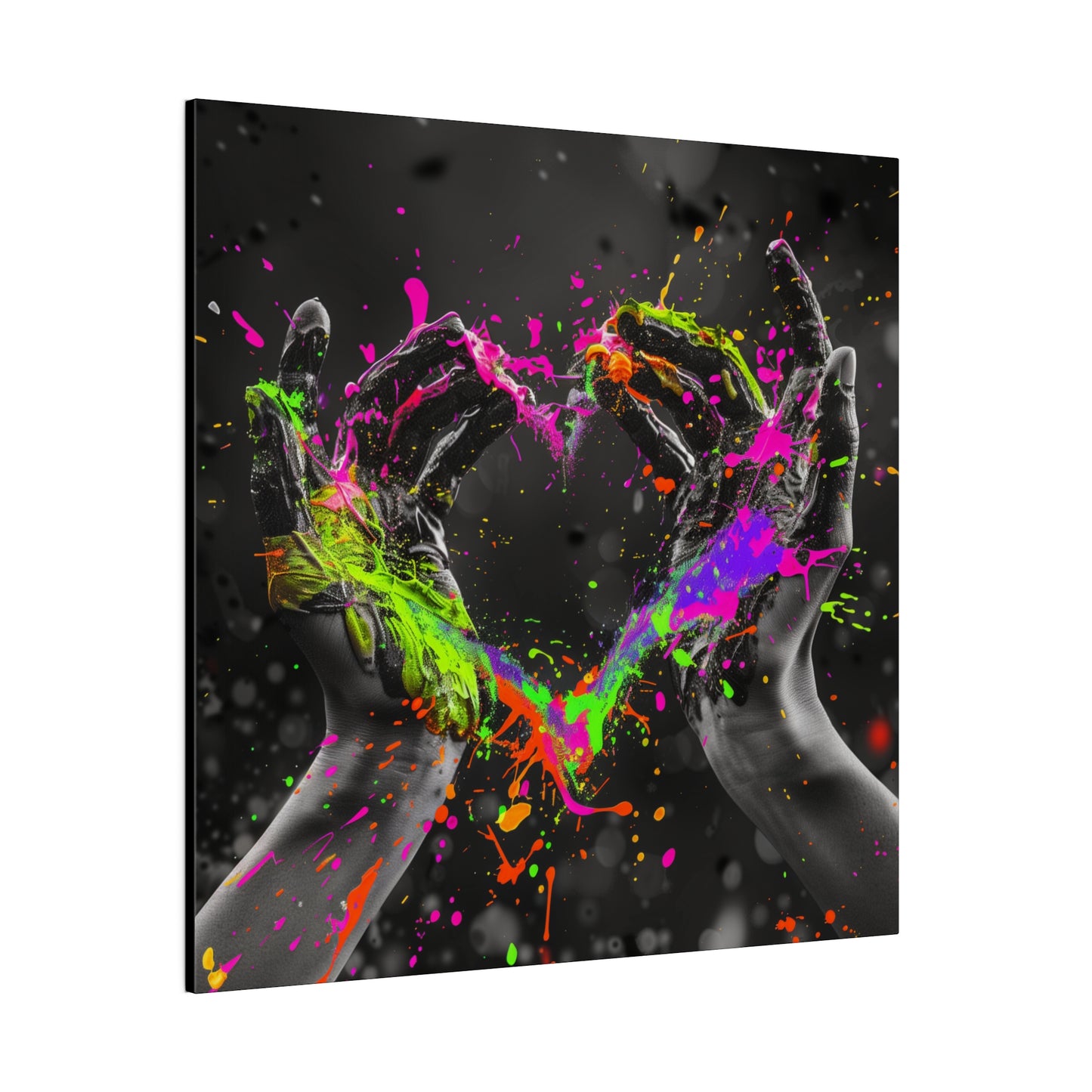 Heart in Hands Paint Splatter, Matte Canvas, Stretched, 0.75"