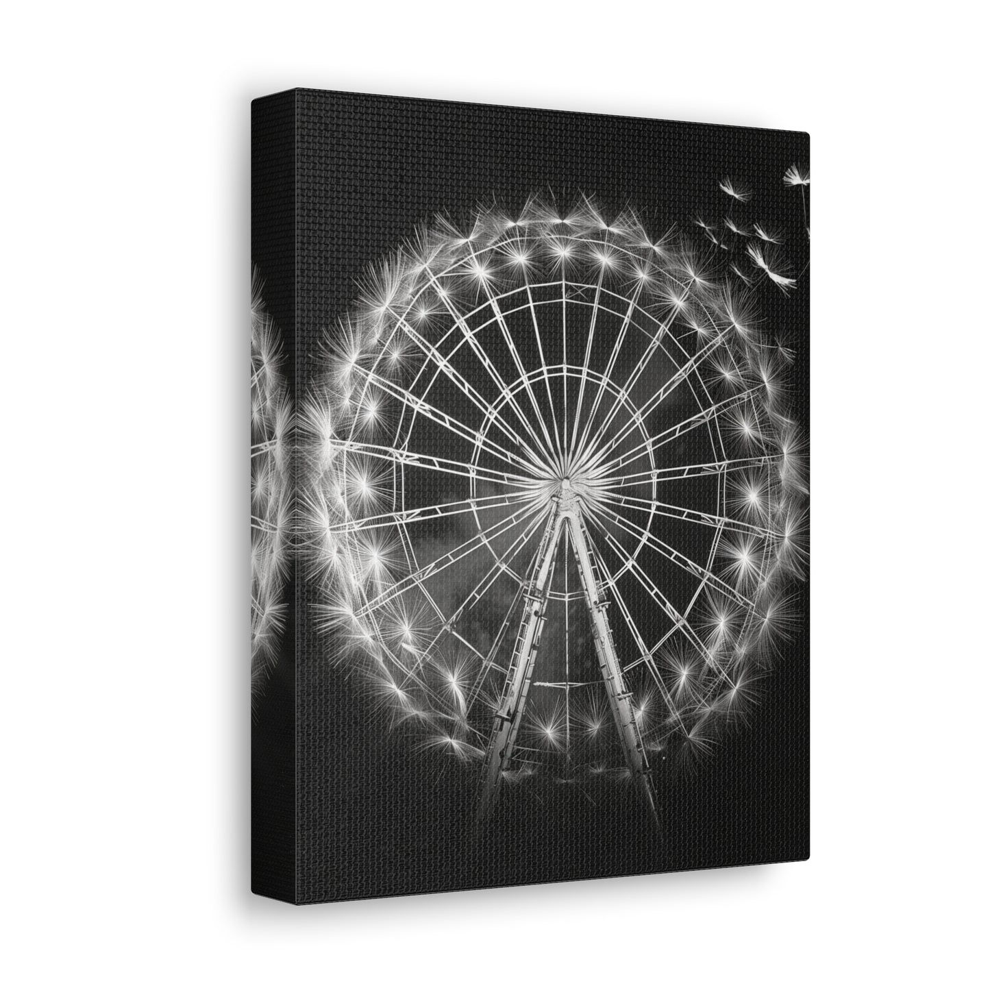 Dandelion, Canvas Art, Surrealism, Ferris Wheel, Canvas Wraps, Stretched, Cool Art, Abstract, Dandelion decoration, Ferris wheel decoration