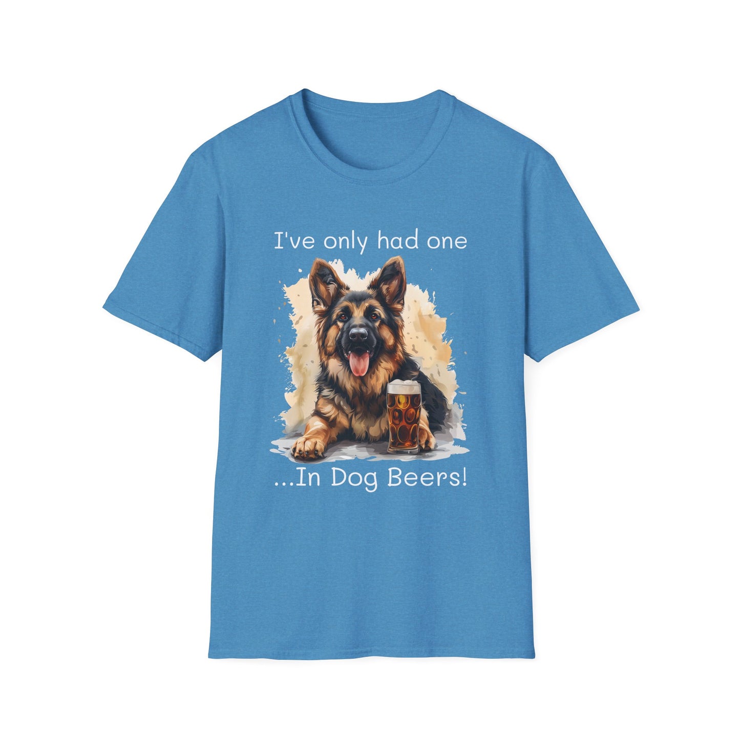 Funny Drinking shirt, Unisex Softstyle Shirt, German Shepard, One in Dog Beers