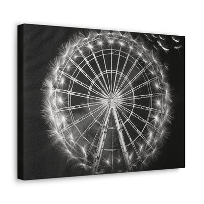 Dandelion, Canvas Art, Surrealism, Ferris Wheel, Canvas Wraps, Stretched, Cool Art, Abstract, Dandelion decoration, Ferris wheel decoration