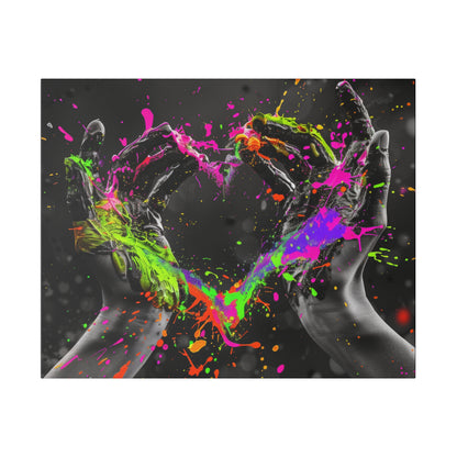 Heart in Hands Paint Splatter, Matte Canvas, Stretched, 0.75"