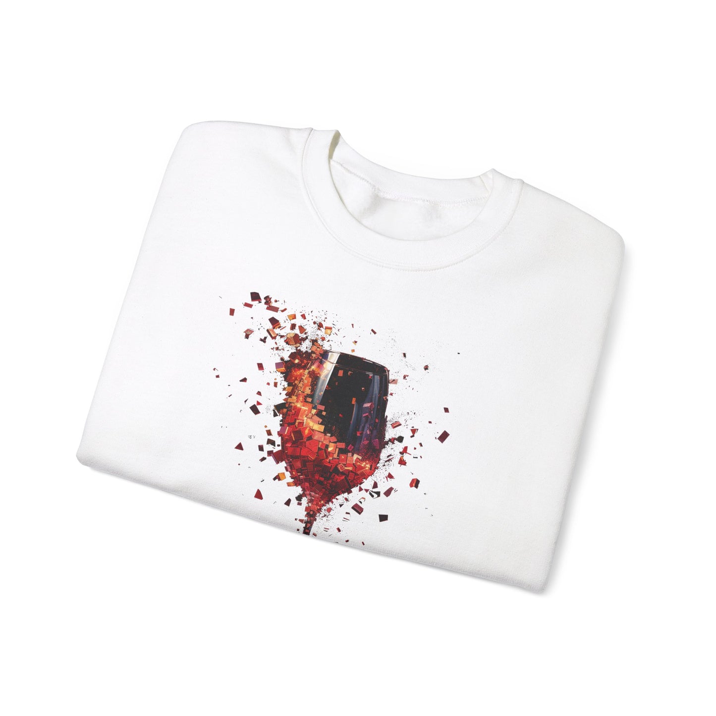 Wine'd It Up, Wine Unisex Heavy Blend Crewneck Sweatshirt Artistic AI Made Cool Artsy Design Dark Style Edgy wineo glass lovers red white