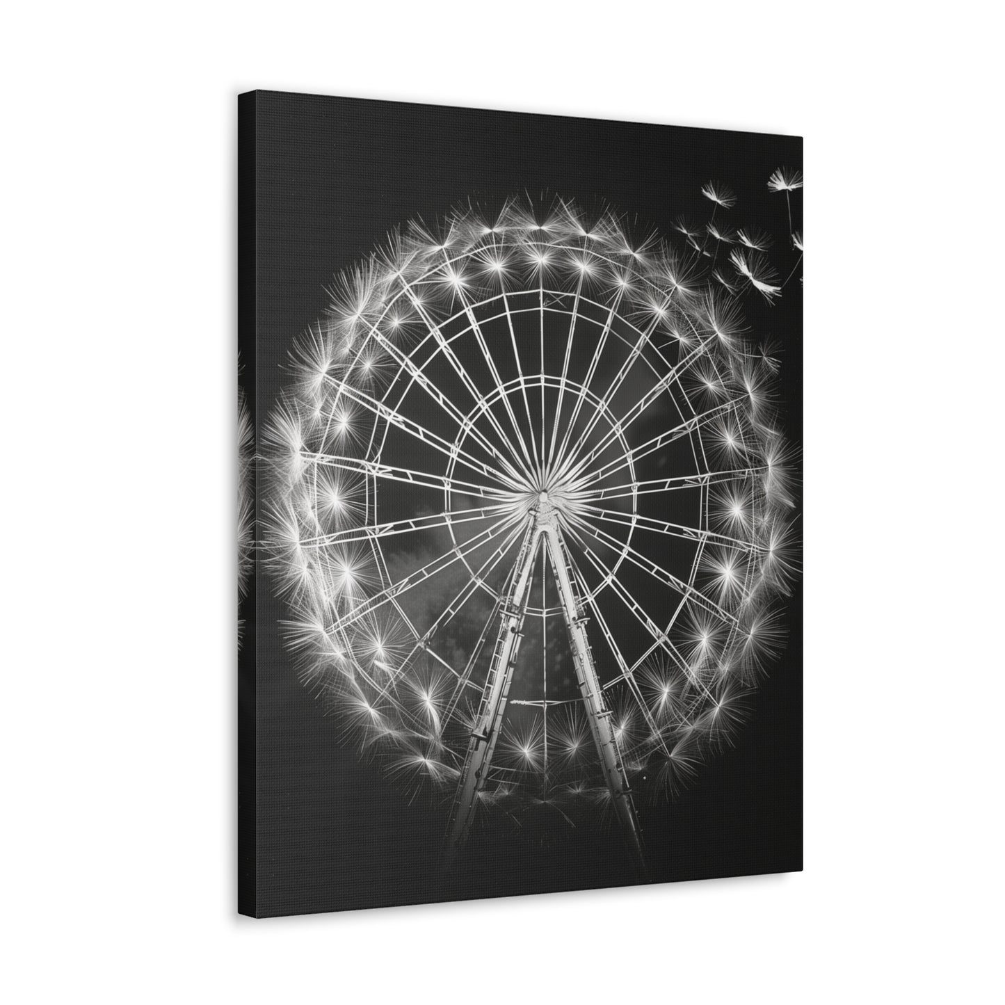 Dandelion, Canvas Art, Surrealism, Ferris Wheel, Canvas Wraps, Stretched, Cool Art, Abstract, Dandelion decoration, Ferris wheel decoration