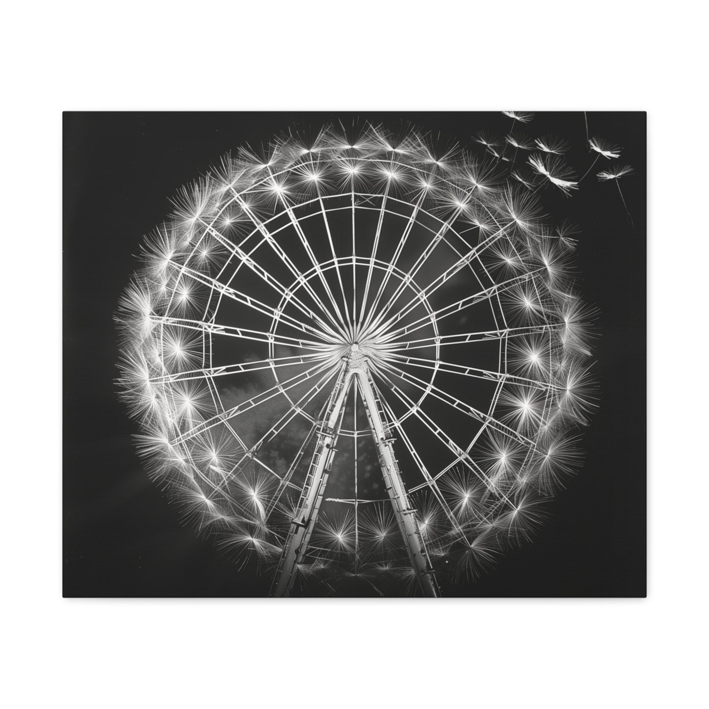 Dandelion, Canvas Art, Surrealism, Ferris Wheel, Canvas Wraps, Stretched, Cool Art, Abstract, Dandelion decoration, Ferris wheel decoration