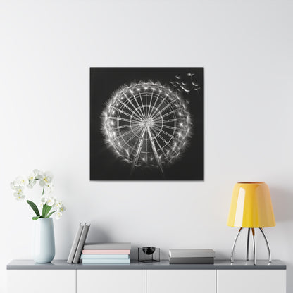 Dandelion, Canvas Art, Surrealism, Ferris Wheel, Canvas Wraps, Stretched, Cool Art, Abstract, Dandelion decoration, Ferris wheel decoration