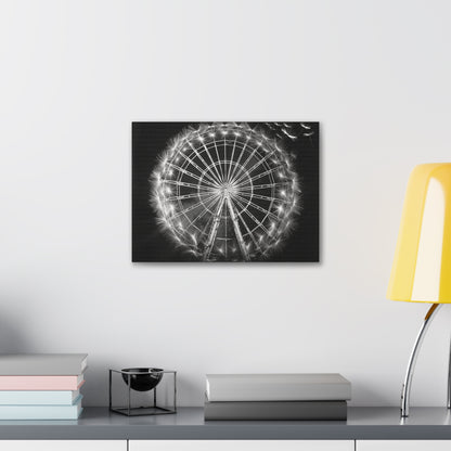 Dandelion, Canvas Art, Surrealism, Ferris Wheel, Canvas Wraps, Stretched, Cool Art, Abstract, Dandelion decoration, Ferris wheel decoration