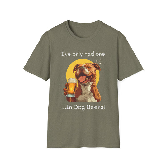 Funny Drinking shirt, Unisex Softstyle Shirt, Pitbull, One in Dog Beers