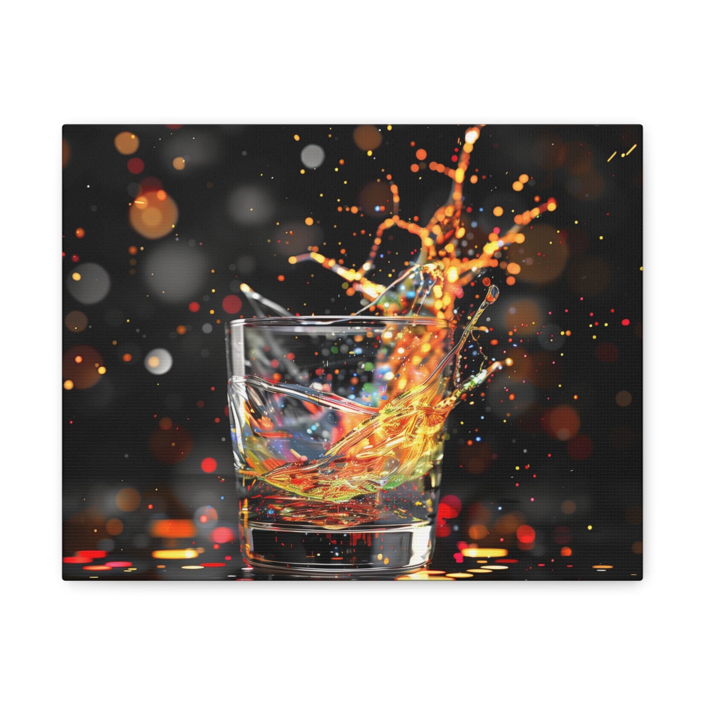 Whiskey Lovers Wall Art - Paint Splash, Trippy, Watercolor Whiskey Splash Painting, Canvas Gallery Wraps, Canvas Stretched, Gifts for Him