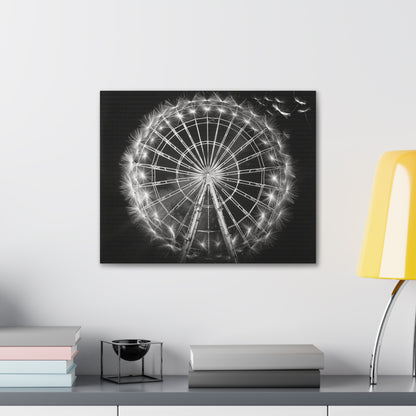 Dandelion, Canvas Art, Surrealism, Ferris Wheel, Canvas Wraps, Stretched, Cool Art, Abstract, Dandelion decoration, Ferris wheel decoration