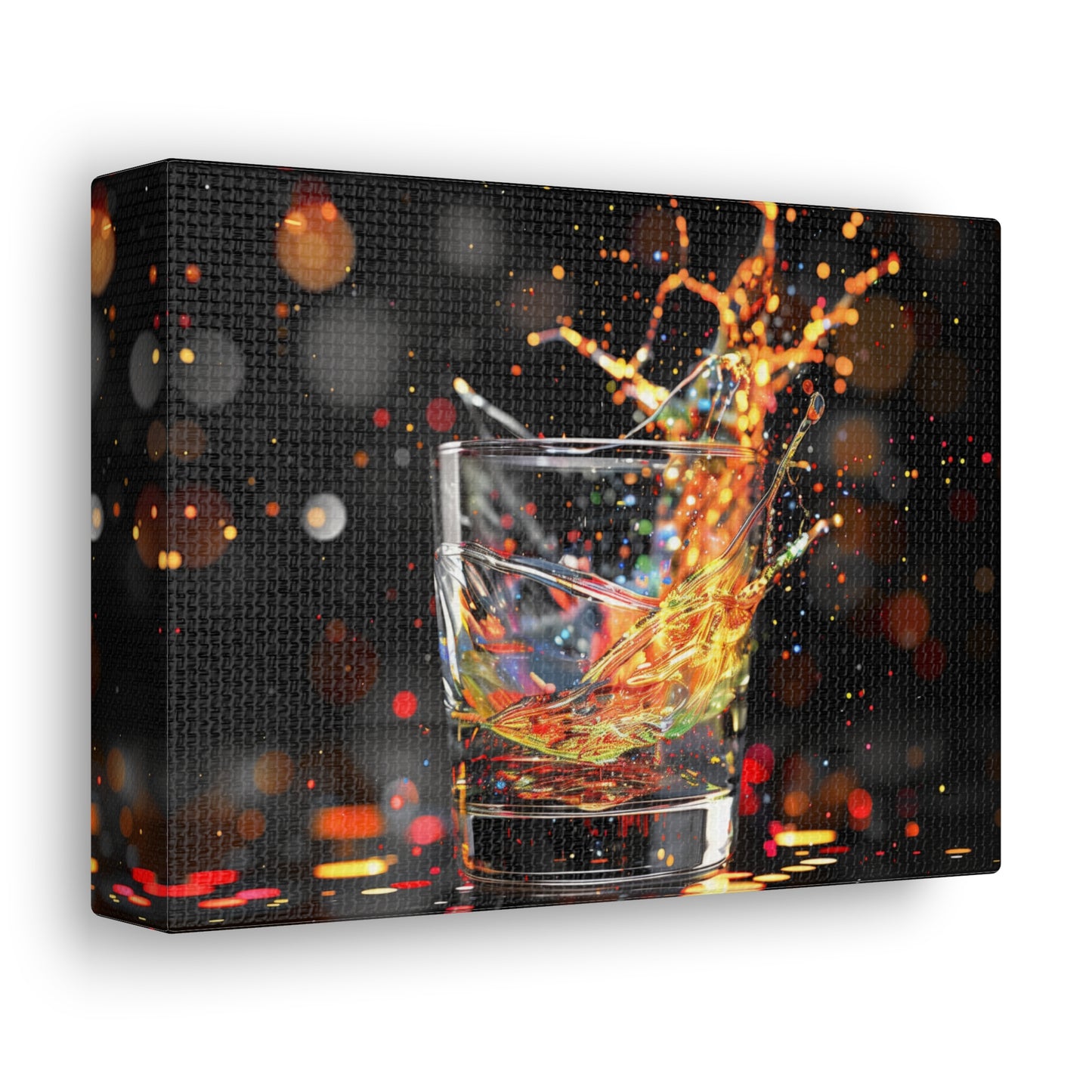 Whiskey Lovers Wall Art - Paint Splash, Trippy, Watercolor Whiskey Splash Painting, Canvas Gallery Wraps, Canvas Stretched, Gifts for Him