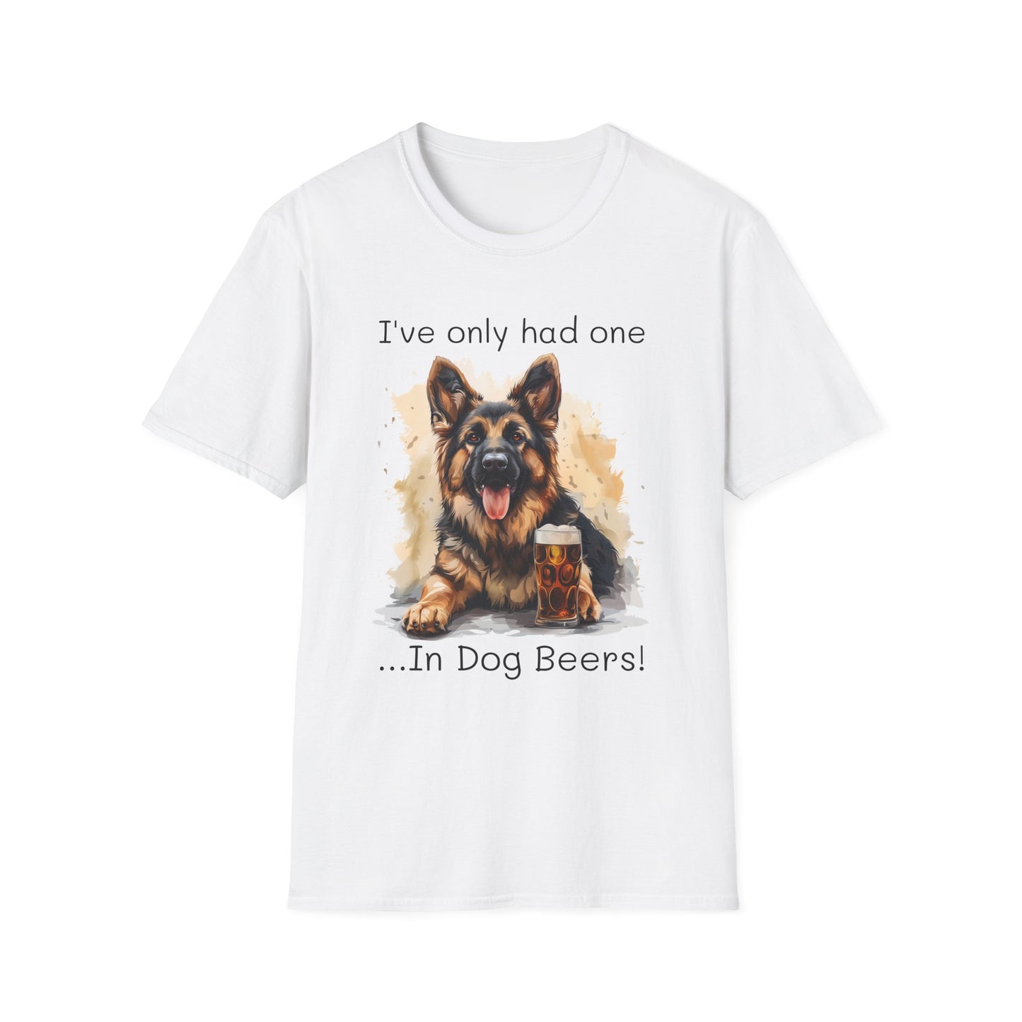 Funny Drinking shirt, Unisex Softstyle Shirt, German Shepard, One in Dog Beers