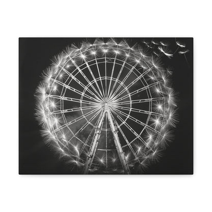 Dandelion, Canvas Art, Surrealism, Ferris Wheel, Canvas Wraps, Stretched, Cool Art, Abstract, Dandelion decoration, Ferris wheel decoration