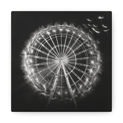 Dandelion, Canvas Art, Surrealism, Ferris Wheel, Canvas Wraps, Stretched, Cool Art, Abstract, Dandelion decoration, Ferris wheel decoration