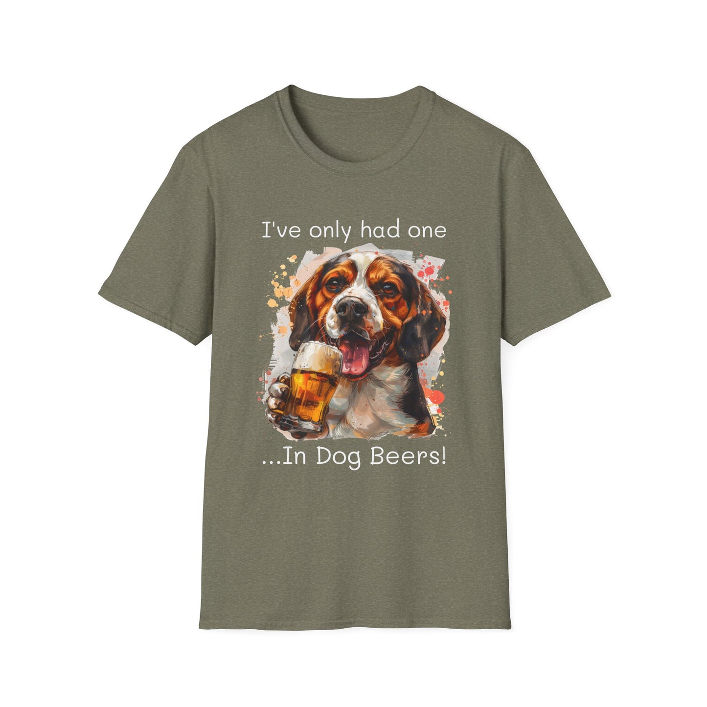 Funny Drinking shirt, Unisex Softstyle Shirt, Beagle, One in Dog Beers