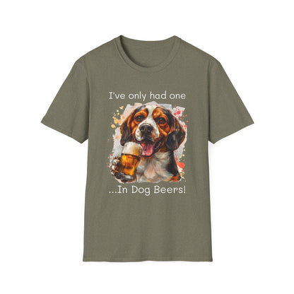 Funny Drinking shirt, Unisex Softstyle Shirt, Beagle, One in Dog Beers