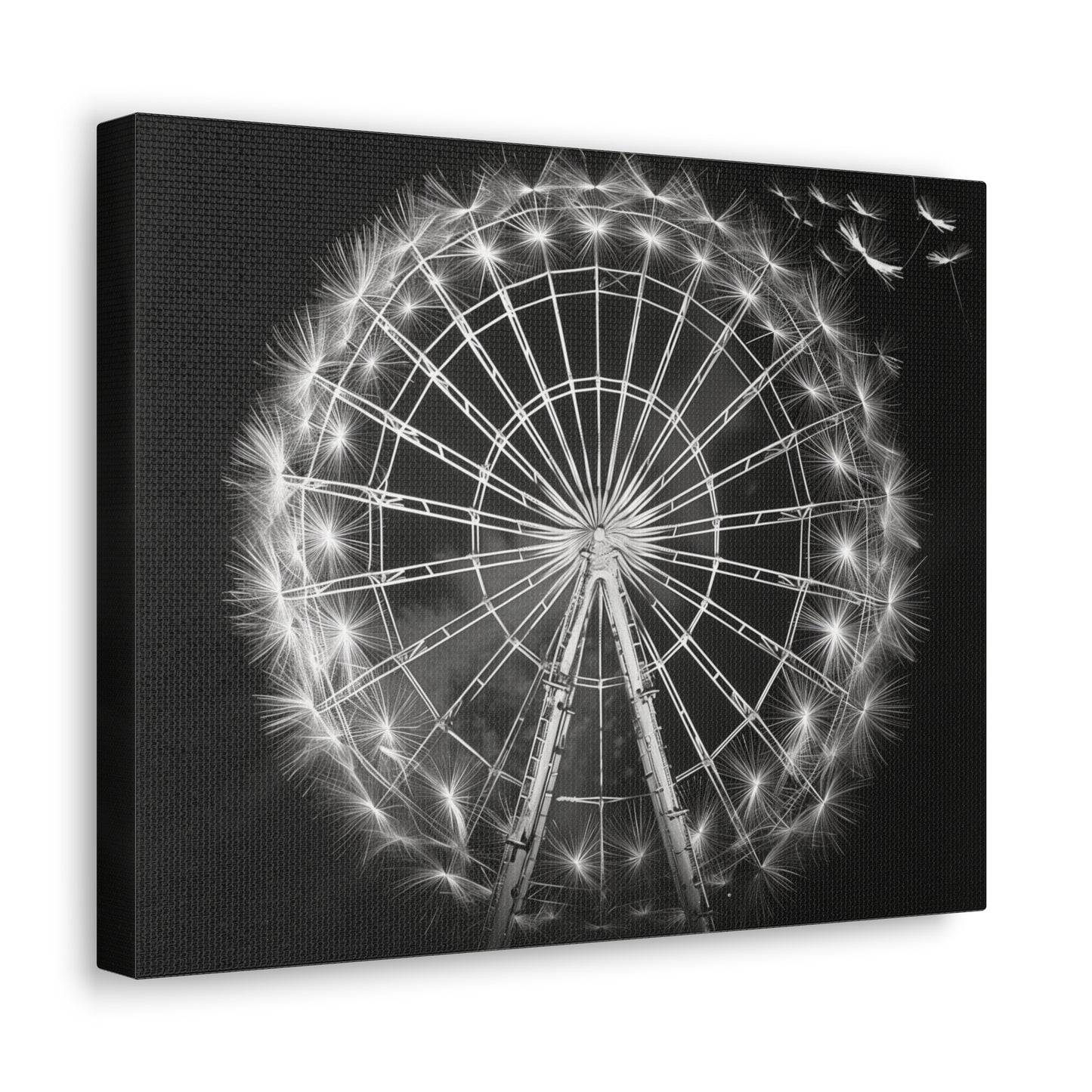 Dandelion, Canvas Art, Surrealism, Ferris Wheel, Canvas Wraps, Stretched, Cool Art, Abstract, Dandelion decoration, Ferris wheel decoration