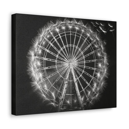 Dandelion, Canvas Art, Surrealism, Ferris Wheel, Canvas Wraps, Stretched, Cool Art, Abstract, Dandelion decoration, Ferris wheel decoration