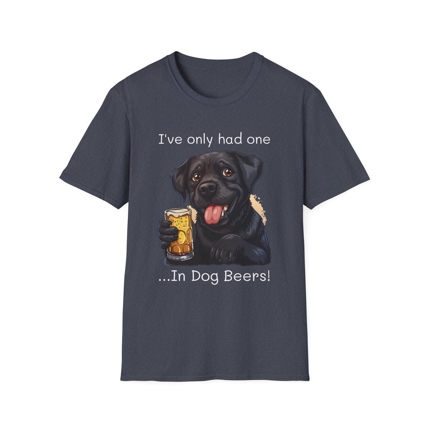 Funny Drinking shirt, Unisex Softstyle Shirt, Black Lab, One in Dog Beers