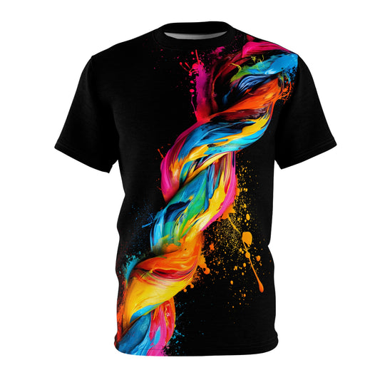 Color Rope Paint Splatter Tee  - Unisex Ultra Cotton Tee - AI Art Design T-shirt, Space Tshirt, Edgy tee, Dark Tshirt, cool