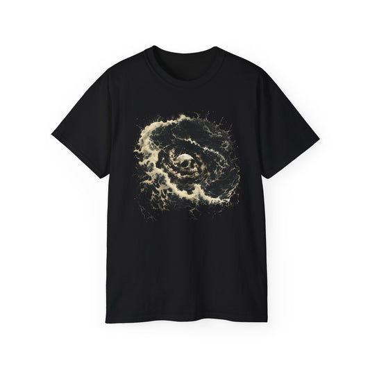 Skull Lost at Sea - Unisex Ultra Cotton Tee - AI Art Skull Design T-shirt, Skull Ocean Tshirt, Original Design, Edgy tee, Dark Tshirt, cool