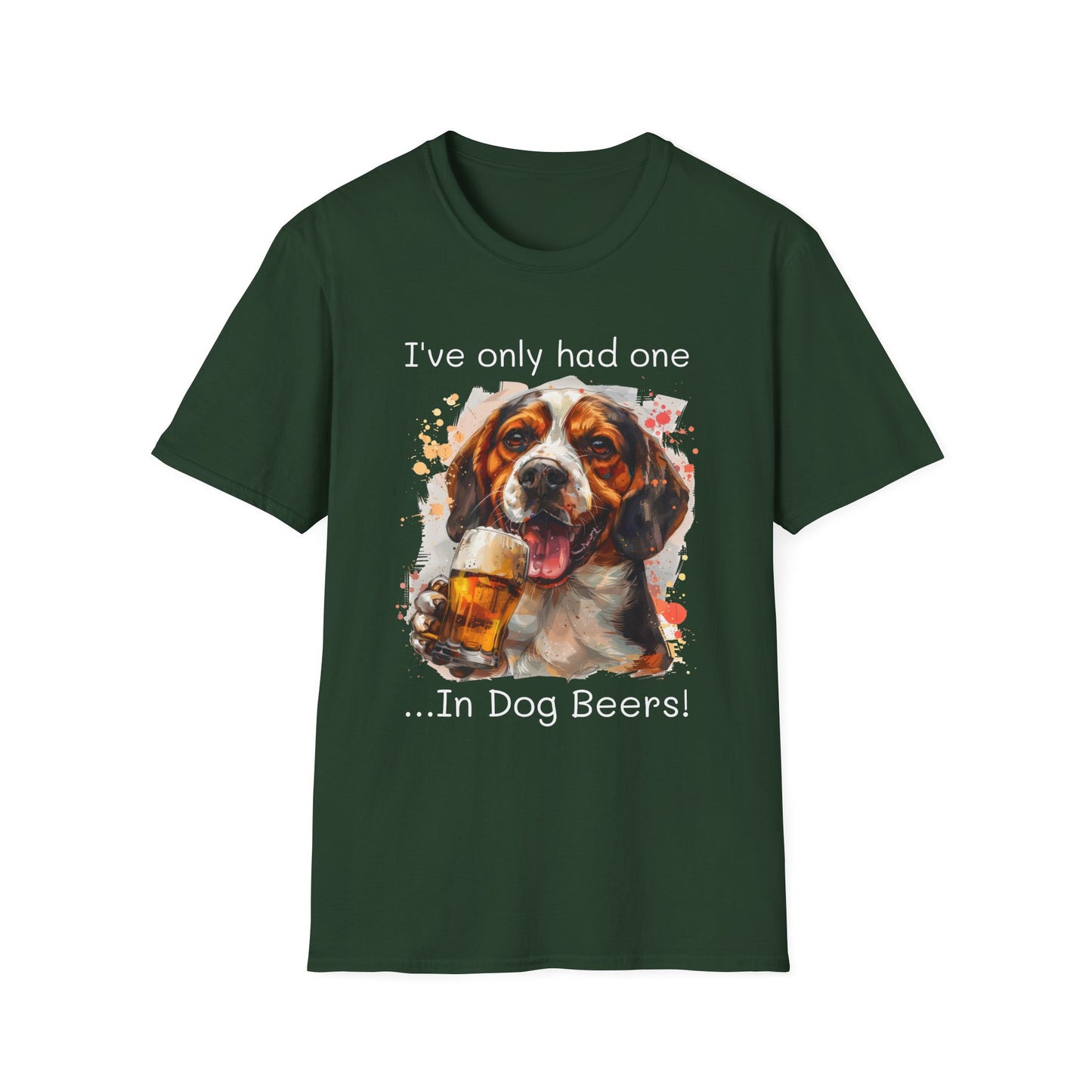 Funny Drinking shirt, Unisex Softstyle Shirt, Beagle, One in Dog Beers