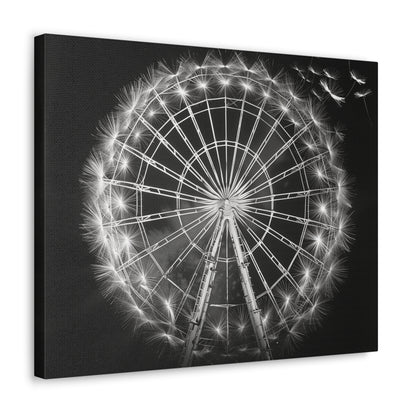 Dandelion, Canvas Art, Surrealism, Ferris Wheel, Canvas Wraps, Stretched, Cool Art, Abstract, Dandelion decoration, Ferris wheel decoration