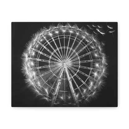 Dandelion, Canvas Art, Surrealism, Ferris Wheel, Canvas Wraps, Stretched, Cool Art, Abstract, Dandelion decoration, Ferris wheel decoration