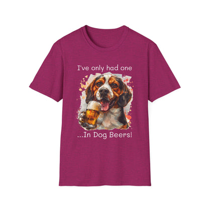 Funny Drinking shirt, Unisex Softstyle Shirt, Beagle, One in Dog Beers