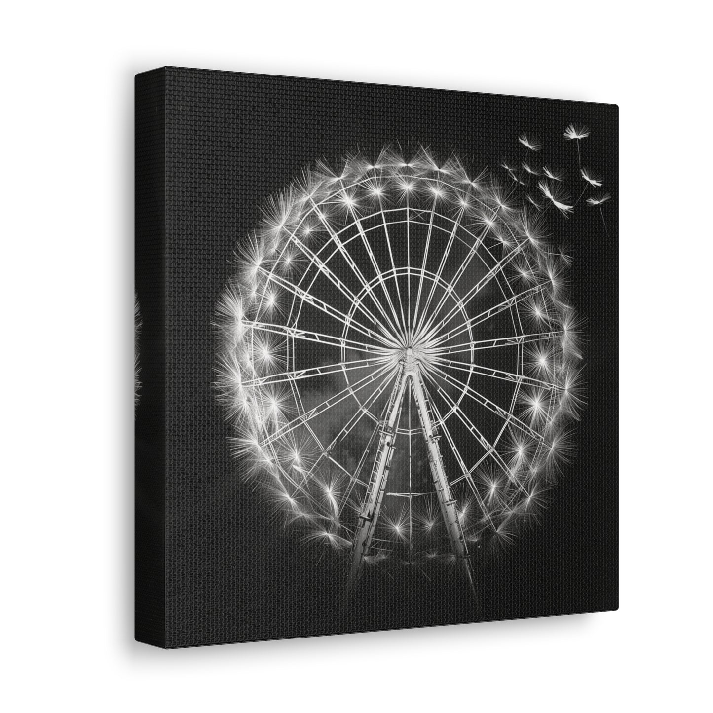 Dandelion, Canvas Art, Surrealism, Ferris Wheel, Canvas Wraps, Stretched, Cool Art, Abstract, Dandelion decoration, Ferris wheel decoration